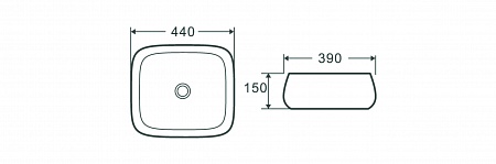 Раковина накладная Terminus Сицилия 440х390х150 Копейск - фото 4