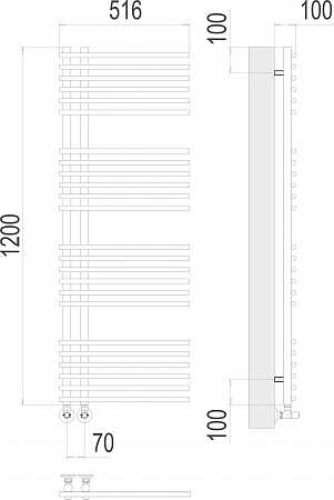 Астра П24 70х1200 Полотенцесушитель  TERMINUS Копейск - фото 3