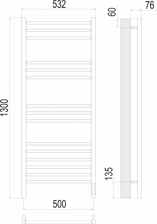 Аврора П15 500х1300 электро Полотенцесушитель TERMINUS Копейск - фото 3
