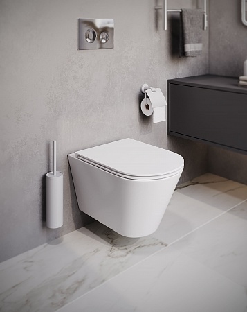 Подвесной унитаз безободковый Terminus Классик 540х365 белый Копейск - фото 2