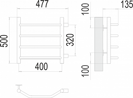 Виктория П4 400х500 бп320 Полотенцесушитель  TERMINUS Копейск - фото 3