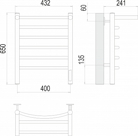 Классик с/п П6 400х650 Электро (quick touch) Полотенцесушитель  TERMINUS Копейск - фото 3