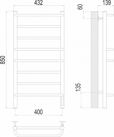Евромикс П8 400х850 Электро Полотенцесушитель TERMINUS Копейск - фото 3 Евромикс П8 400х850 Электро Полотенцесушитель TERMINUS Копейск - фото 3