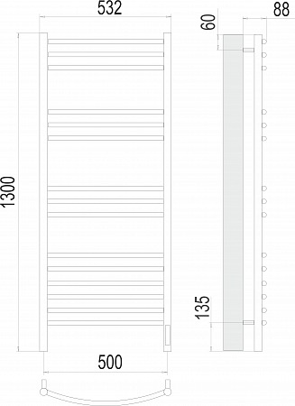 Классик П15 500х1300 электро Полотенцесушитель TERMINUS Копейск - фото 3