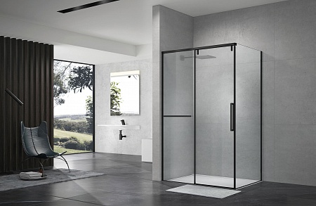 Душевой уголок слайдер Terminus Альба 02 900х1200х2200  прямоугольник чёрный Копейск - фото 2