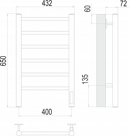 Аврора П6 400х650 Электро Полотенцесушитель TERMINUS Копейск - фото 3 Аврора П6 400х650 Электро Полотенцесушитель TERMINUS Копейск - фото 3