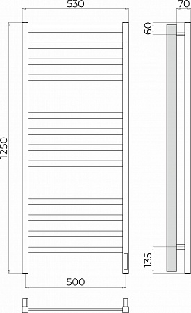 Ното П12 500х1250 Электро Полотенцесушитель TERMINUS Копейск - фото 3