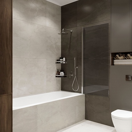 Шторка на ванну распашная Terminus Ното 02 1500х700 проф.хром, тонированная Копейск - фото 2 Шторка на ванну распашная Terminus Ното 02 1500х700 проф.хром, тонированная Копейск - фото 2