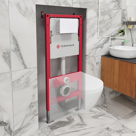 Пневматическая система инсталляции для подвесного унитаза 500х1125 (4 в 1 с клавишей смыва) Terminus Копейск - фото 1