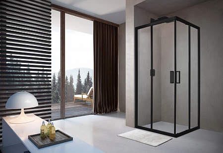 Душевой уголок слайдер Terminus Соренто 05 900х900х2000  квадрат чёрный Копейск - фото 2