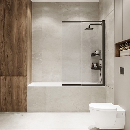 Шторка на ванну слайдер Terminus Ното 01 1500х900 проф.черный Копейск - фото 4 Шторка на ванну слайдер Terminus Ното 01 1500х900 проф.черный Копейск - фото 4