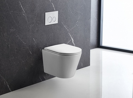 Подвесной унитаз безободковый Terminus Классик 540х365 белый Копейск - фото 1