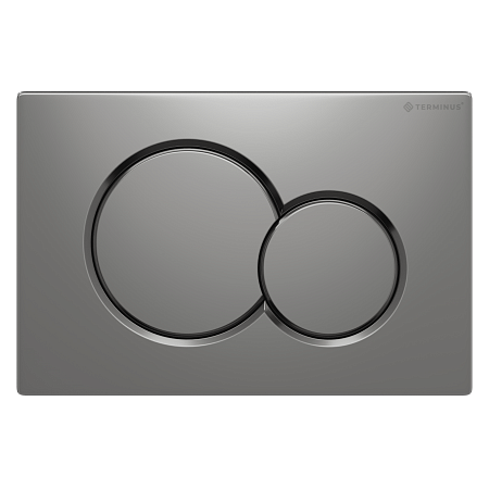 Клавиша смыва для инсталляции Terminus Классик кнопка двойной круг цвет матовый хром Копейск - фото 1