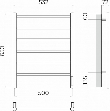Аврора П6 500х650 Электро Полотенцесушитель  TERMINUS Копейск - фото 3