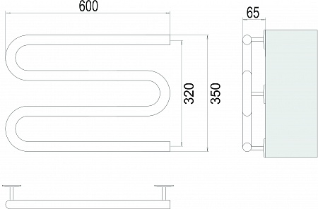 Электро 25 М-обр 600х350 Полотенцесушитель  TERMINUS Копейск - фото 3