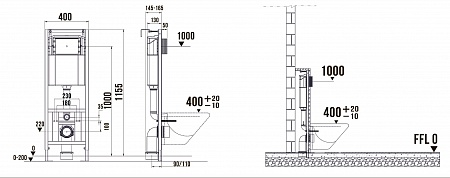 Система инсталляции для подвесного унитаза 400х1160 (4 в 1 с клавишей смыва) Terminus Копейск - фото 7 Система инсталляции для подвесного унитаза 400х1160 (4 в 1 с клавишей смыва) Terminus Копейск - фото 7