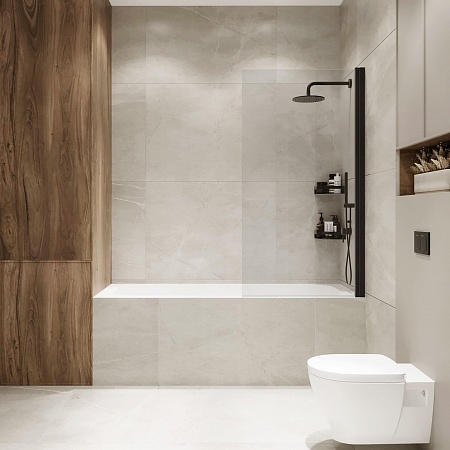 Шторка на ванну распашная Terminus Ното 02 1500х700 проф.черный Копейск - фото 3 Шторка на ванну распашная Terminus Ното 02 1500х700 проф.черный Копейск - фото 3