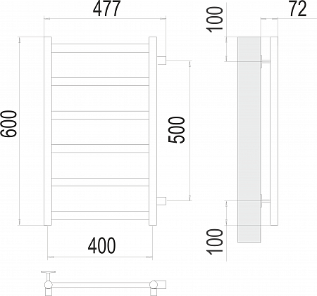 Аврора П6 400х600 бп500 Полотенцесушитель  TERMINUS Копейск - фото 3