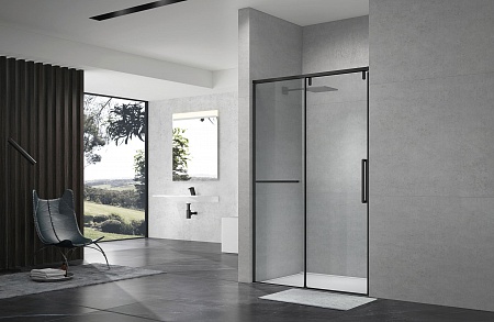 Душевая дверь в нишу слайдер Terminus Альба 01 1400х2200 чёрный Копейск - фото 2 Душевая дверь в нишу слайдер Terminus Альба 01 1400х2200 чёрный Копейск - фото 2