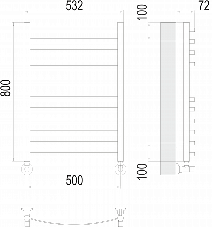 Авиэль П10 500х800 Полотенцесушитель  TERMINUS Копейск - фото 3