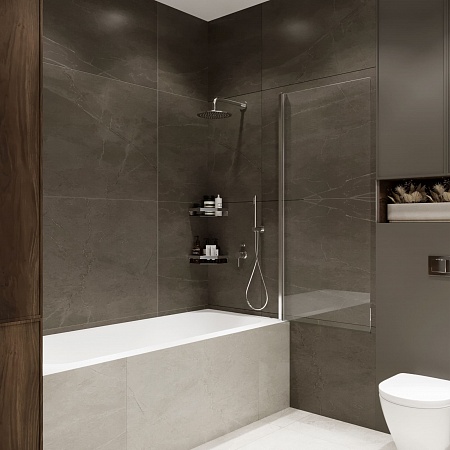 Шторка на ванну распашная Terminus Ното 02 1500х700 проф.хром Копейск - фото 2 Шторка на ванну распашная Terminus Ното 02 1500х700 проф.хром Копейск - фото 2