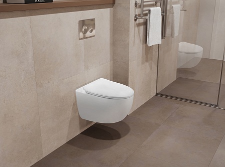 Подвесной унитаз безободковый Terminus Енисей Monolit 560х390 белый Копейск - фото 1