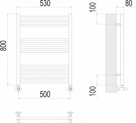 Сицилия П12 500х800 Полотенцесушитель  TERMINUS Копейск - фото 3