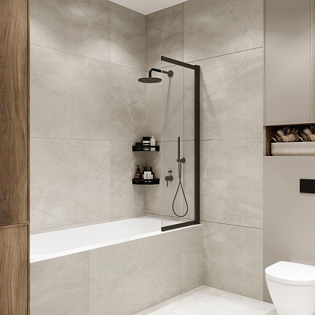 Шторка на ванну слайдер Terminus Ното 01 1500х900 проф.черный Копейск - фото 2 Шторка на ванну слайдер Terminus Ното 01 1500х900 проф.черный Копейск - фото 2