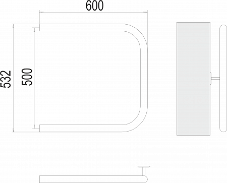 П-обр AISI 32х2 500х600 Полотенцесушитель  TERMINUS Копейск - фото 3