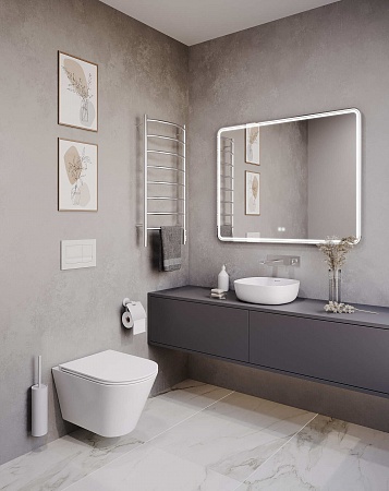 Подвесной унитаз безободковый Terminus Классик S 515х355 белый Копейск - фото 2