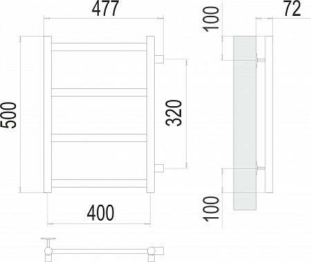Аврора П4 400х500 бп320 Полотенцесушитель  TERMINUS Копейск - фото 3