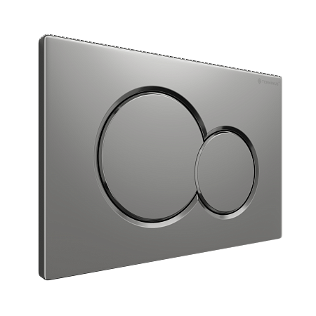 Клавиша смыва для инсталляции Terminus Классик кнопка двойной круг цвет матовый хром Копейск - фото 2