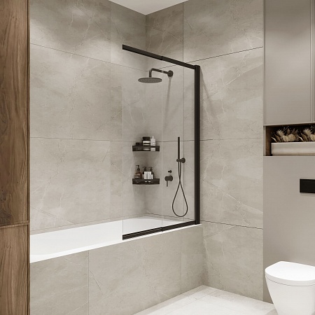 Шторка на ванну слайдер Terminus Ното 01 1500х900 проф.черный Копейск - фото 1 Шторка на ванну слайдер Terminus Ното 01 1500х900 проф.черный Копейск - фото 1