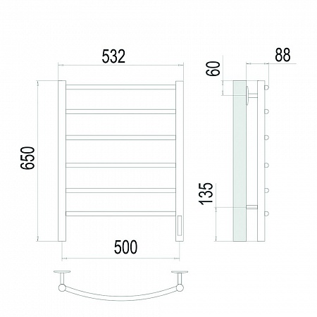 Классик П6 500х650 Электро Полотенцесушитель TERMINUS Сатин Копейск - фото 4 Классик П6 500х650 Электро Полотенцесушитель TERMINUS Сатин Копейск - фото 4