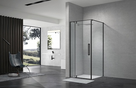 Душевой уголок распашной Terminus Альба 03 900х900х2200  квадрат чёрный Копейск - фото 2