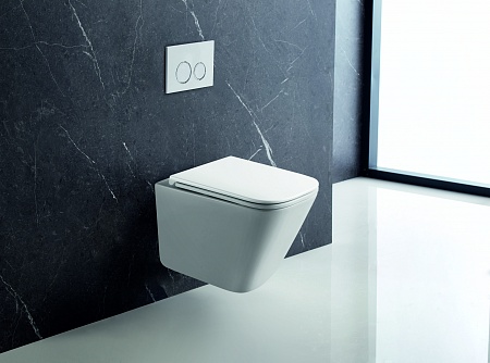 Подвесной унитаз безободковый Terminus Ватикан Монолит 490х340 белый Копейск - фото 1