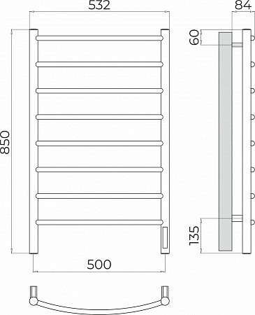 Классик П8 500х850 Электро (quick touch) Полотенцесушитель  TERMINUS Копейск - фото 3