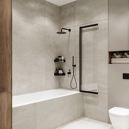 Шторка на ванну слайдер Terminus Ното 01 1500х900 проф.черный Копейск - фото 3 Шторка на ванну слайдер Terminus Ното 01 1500х900 проф.черный Копейск - фото 3